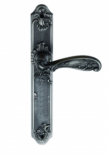 Ручка дверная FLOR BL. SILVER (PS) черненое серебропроходная